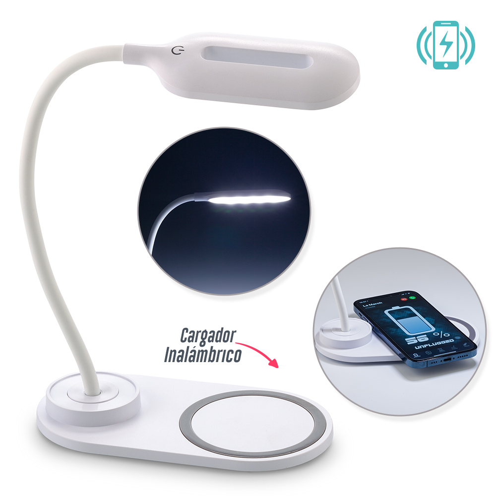 CARGADOR INALAMBRICO CON LAMPARA LED